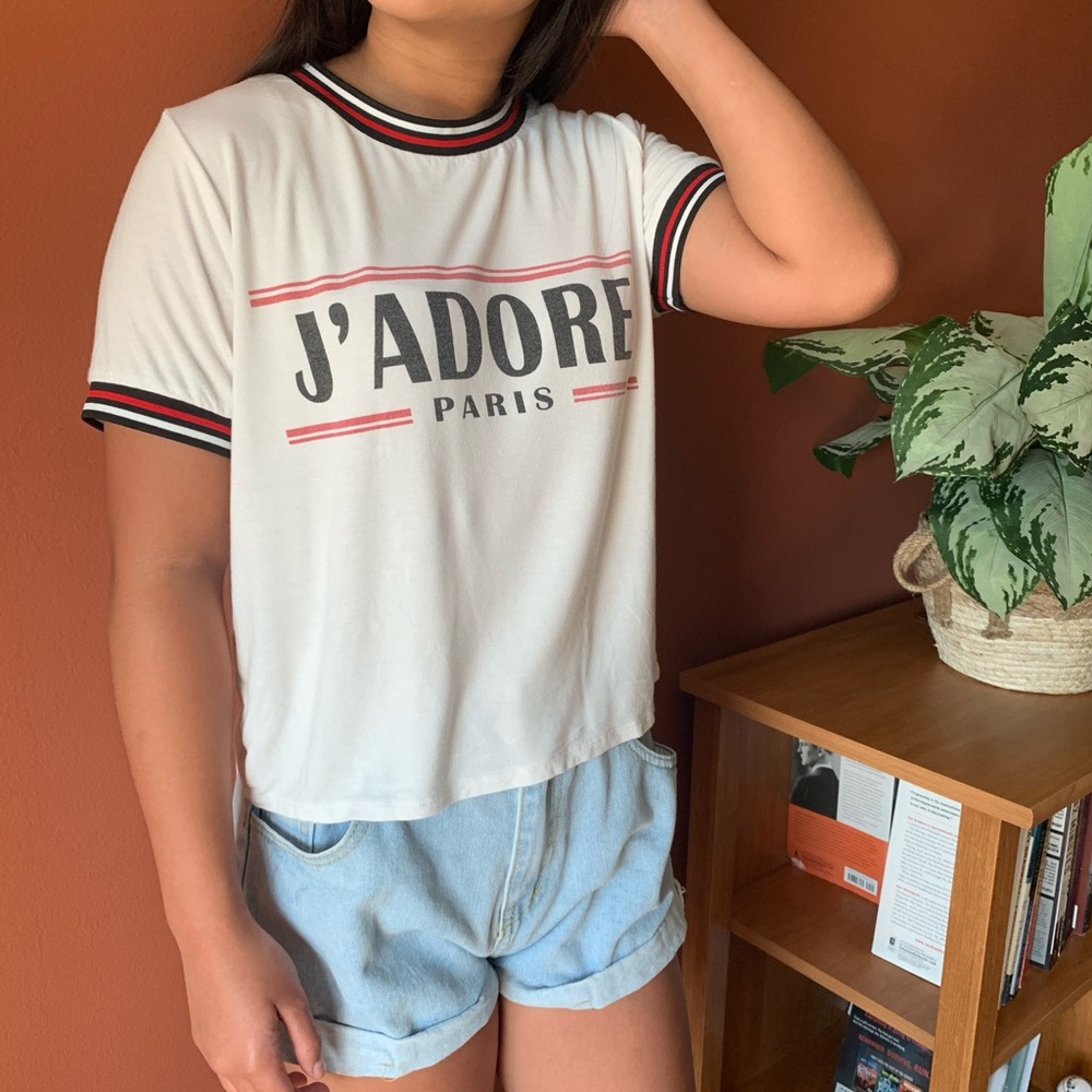 CHARLOTTE RUSSE “J’ADORE Paris” White T-shirt